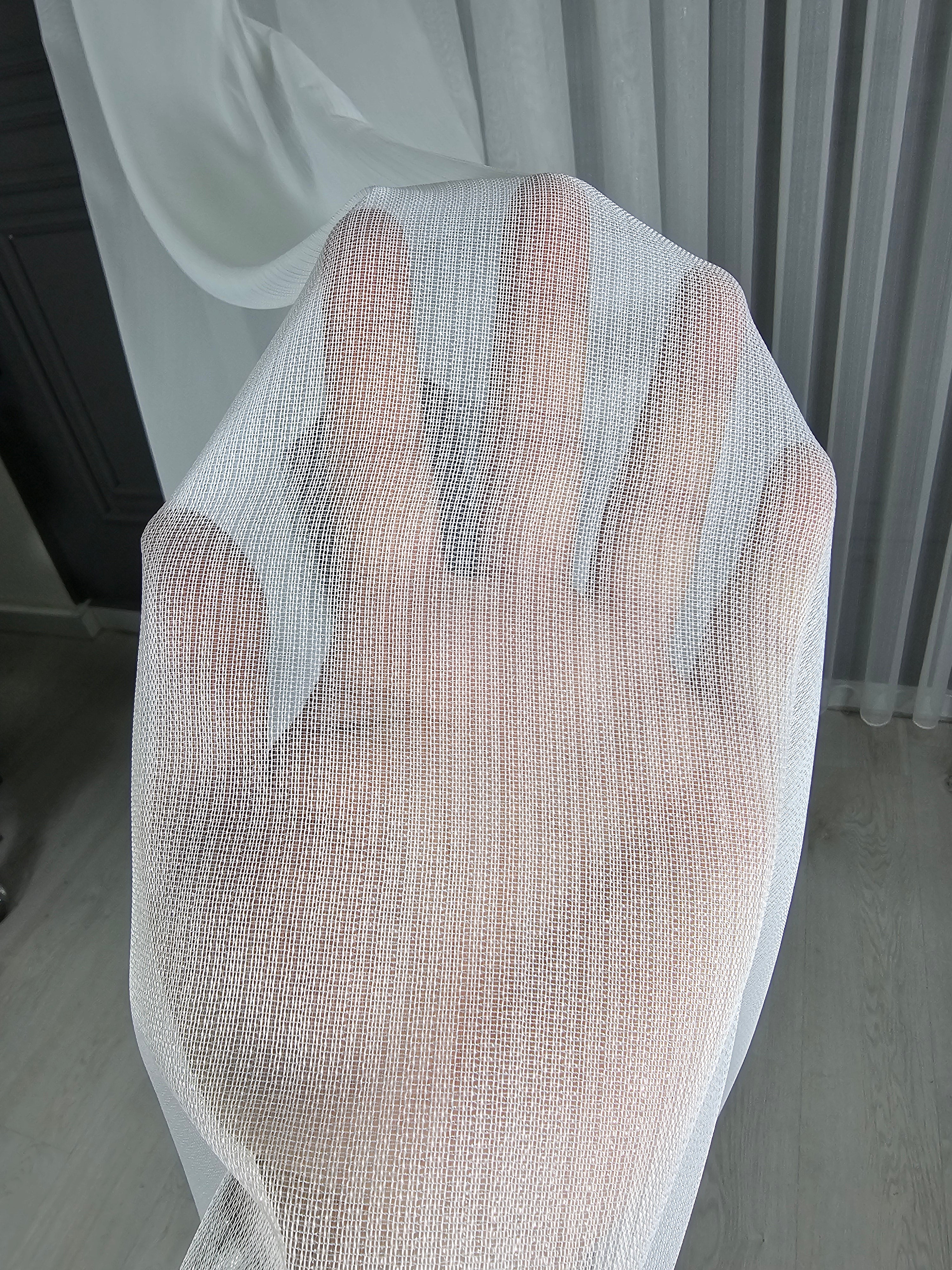 Taç Simli Bambu Tül Perde