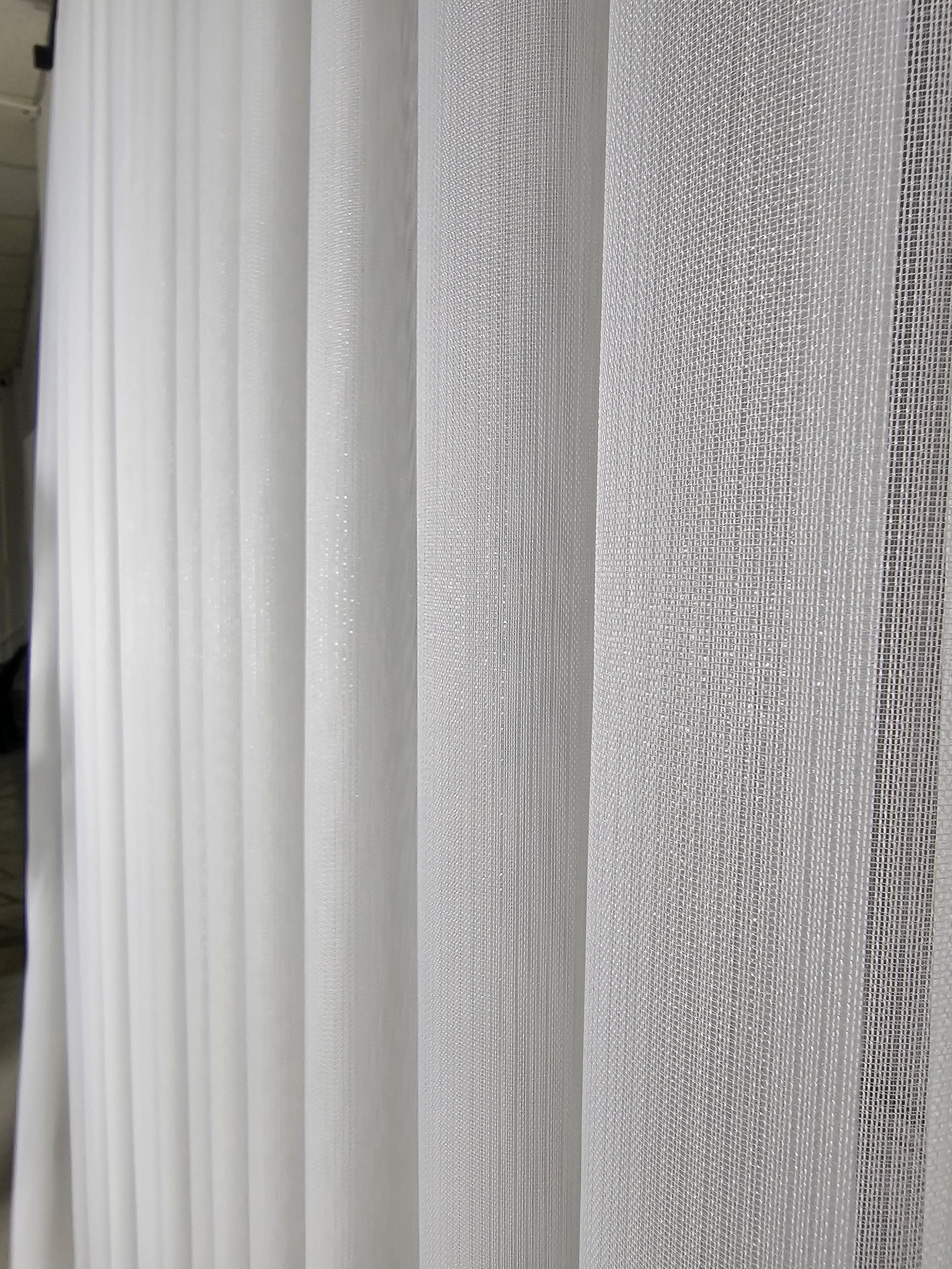 Taç Simli Bambu Tül Perde