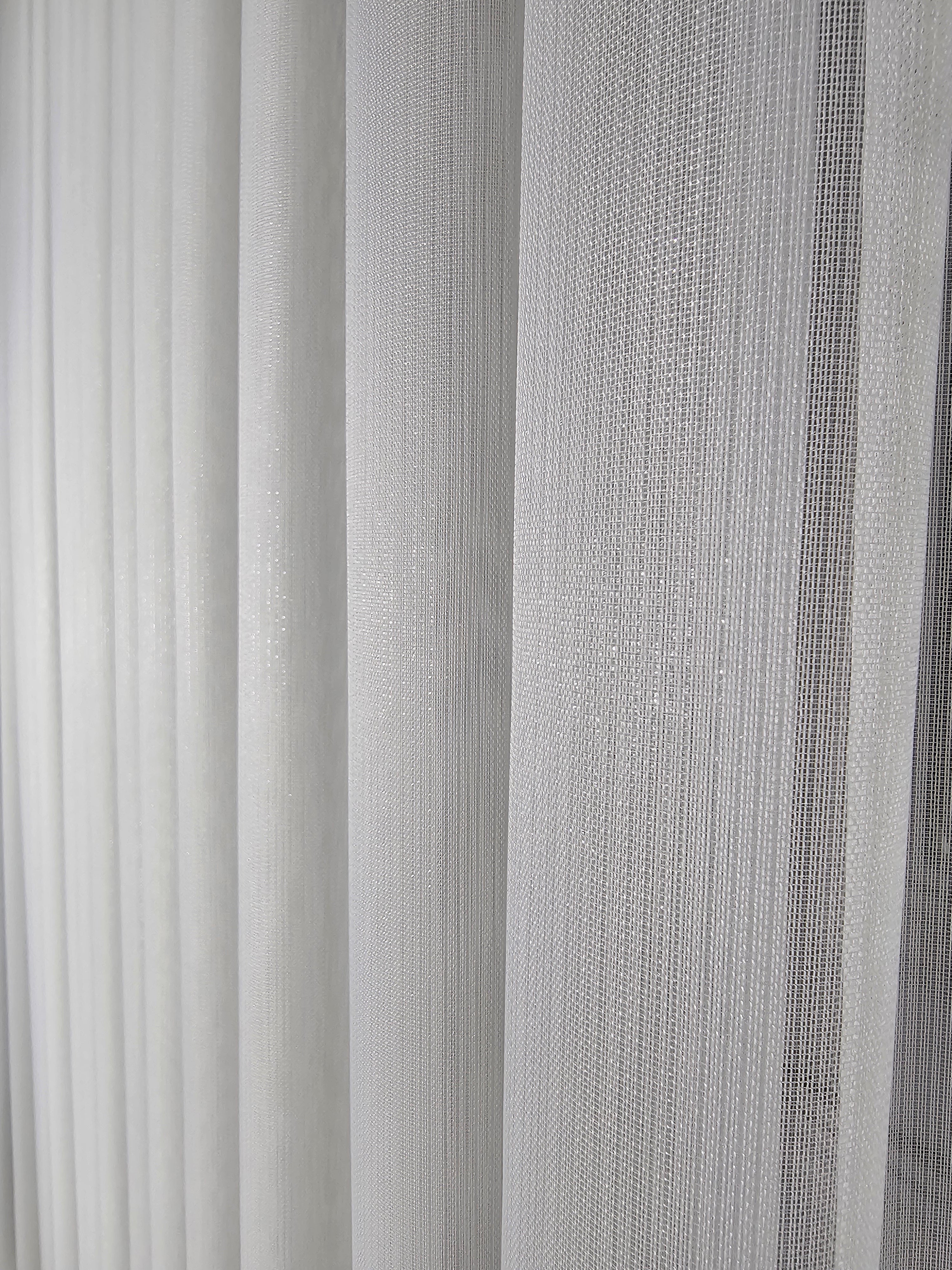 Taç Simli Bambu Tül Perde