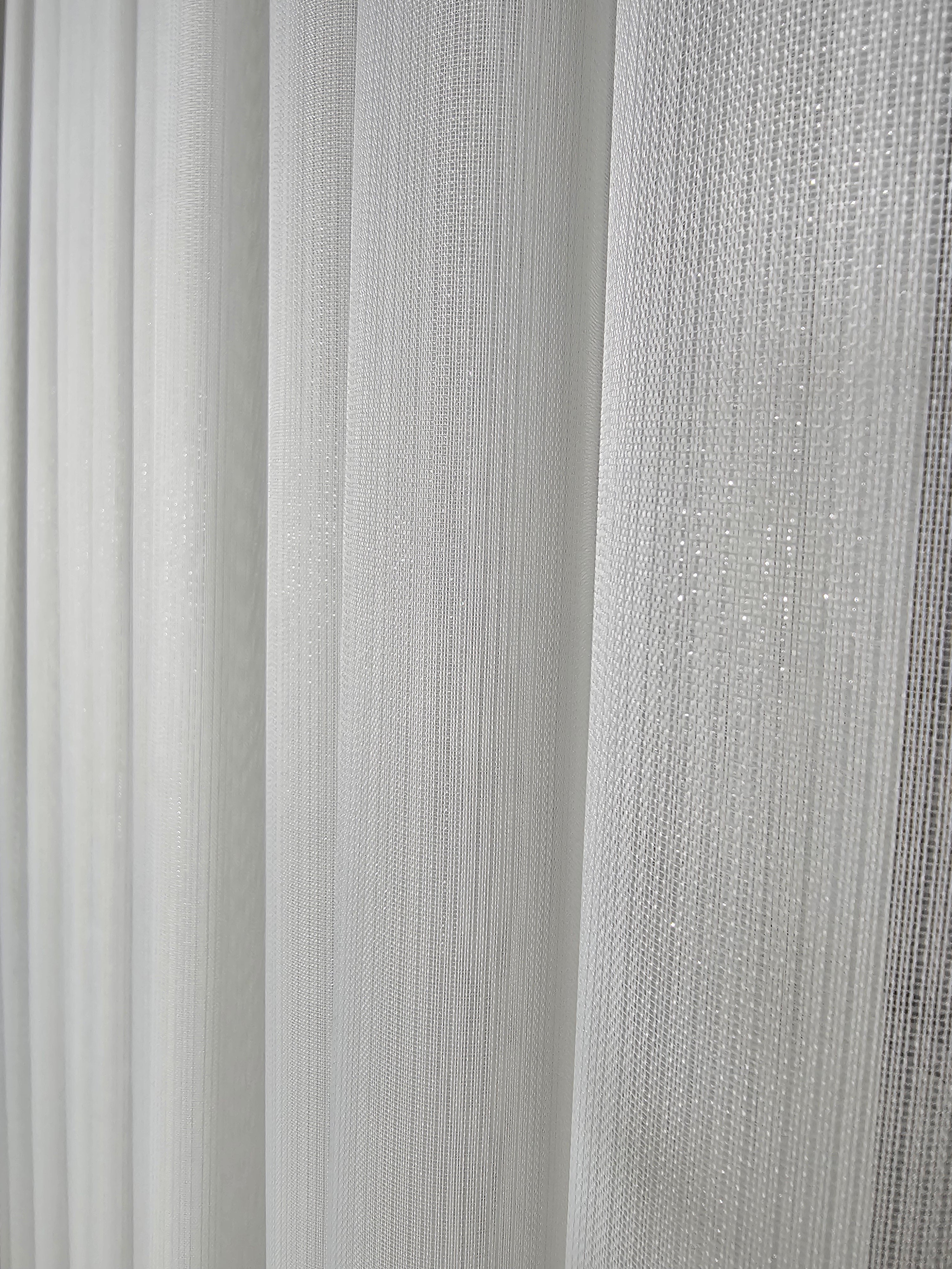 Taç Simli Bambu Tül Perde