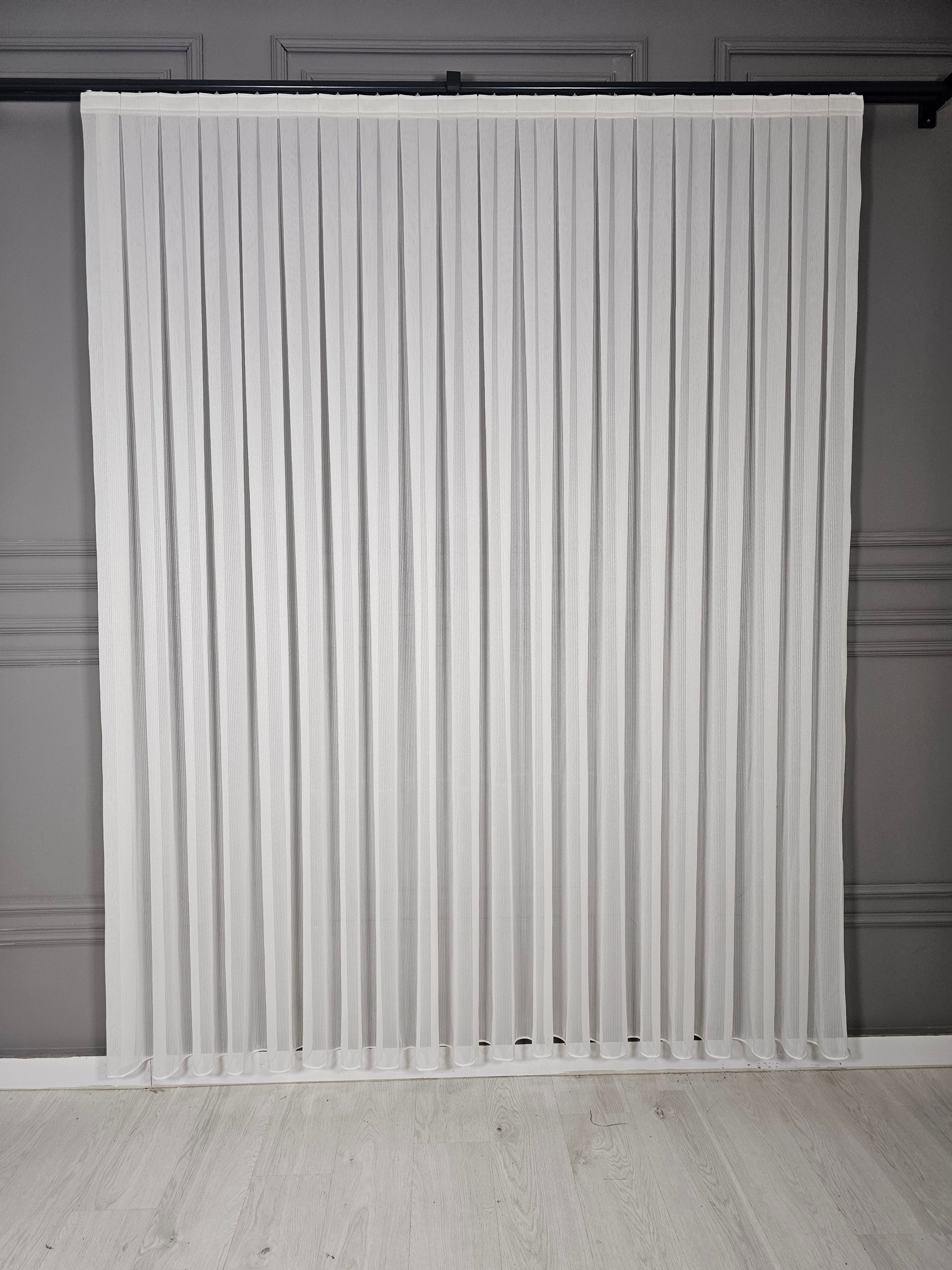 Taç Simli Bambu Tül Perde